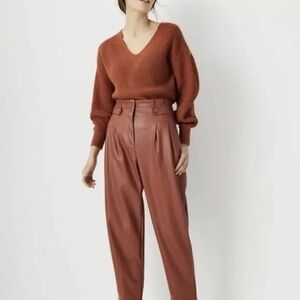 NWT Ann Taylor Faux Leather Paperbag Ankle pant